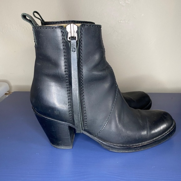 Acne Studios Pistol Boots Black Leather Ankle Booties EU 37 - Picture 4 of 14